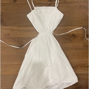 Cotton Candy LA Mini Dress White Cutout Tie Back